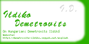 ildiko demetrovits business card